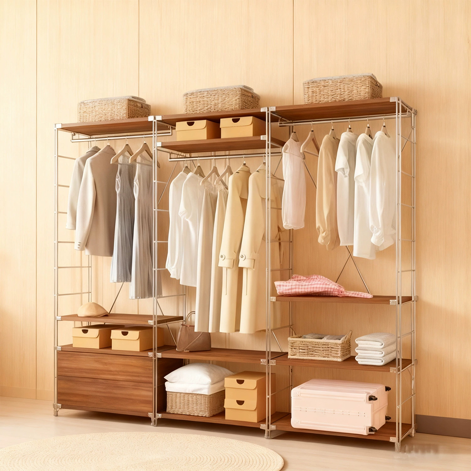 Wardrobe Garment Rack Shelf Rack Freestanding Hanger — closet organizer wholesale pick on ClosetCraft