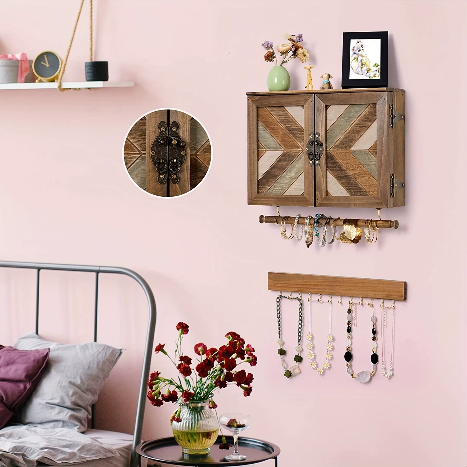 Wall-mounted Necklace Jewelry Wood Vintage — closet organizer wholesale pick on ClosetCraft