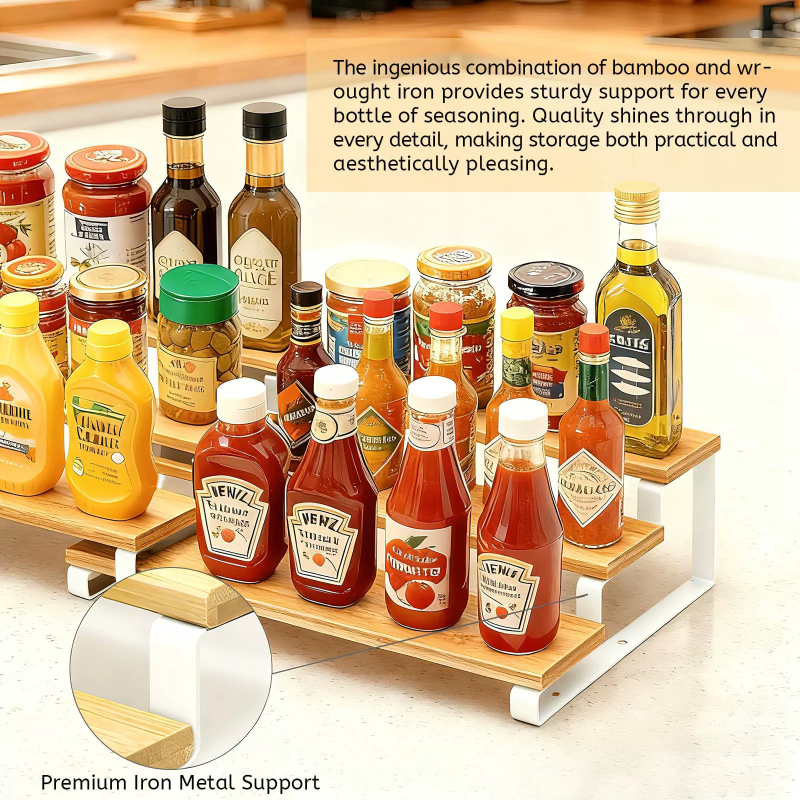 Storage Rack Spice Rack Multi-tier Desktop Bamboo — closet organizer wholesale pick on ClosetCraft