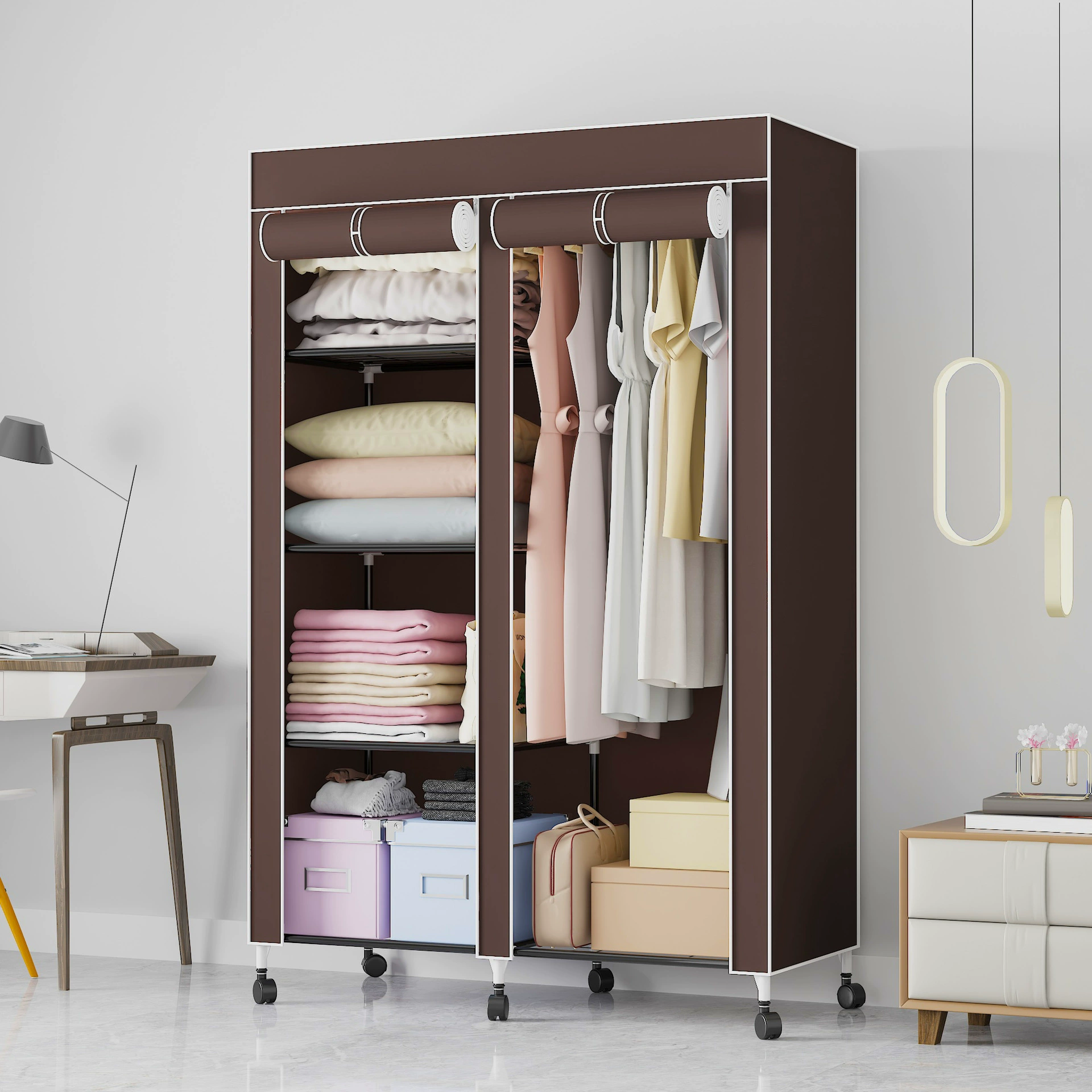 Wardrobe Closet Wardrobe Portable Wheeled Simple — closet organizer wholesale pick on ClosetCraft